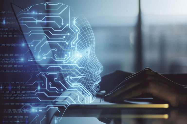Digital face projecting from laptop representing CRA modernization and important Canadian business tax change for 2026
